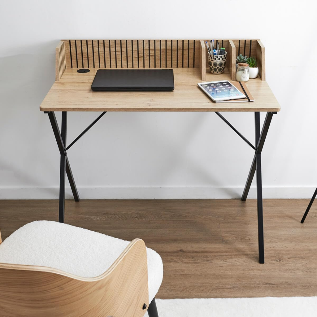 bureau bois pour espace de travail japandi